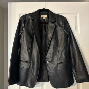 Michael Kors Black Faux Leather Blazer Jacket 🖤